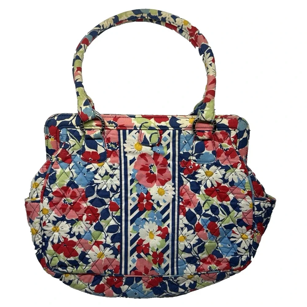 Vera Bradley Summer Cottage-Frame Bag-Large Purse‎ Handbag, Floral